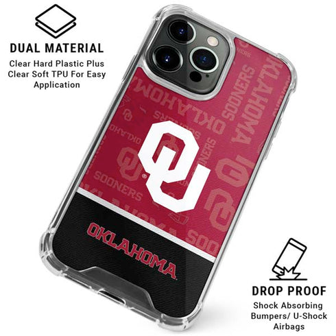 University of Oklahoma Split Jersey iPhone 15 Pro Clear Case